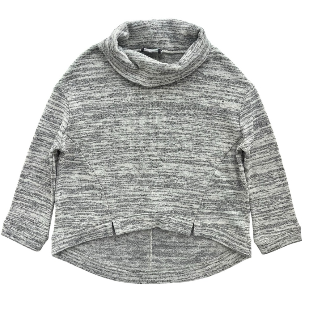 Anthropologie Saturday Sunday Women’s Med Gray Space Dye Cowl Neck Hi-lo Sweater